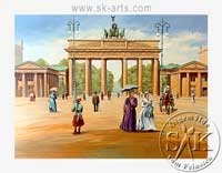 Berlin, Brandenburger Tor mit Pariser Platz um 1909